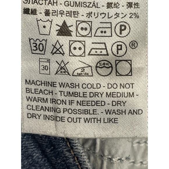 Levis 721 High Rise Skinny Jeans Womens 30 Distressed Frayed Hem Stretch Denim - Picture 14 of 15